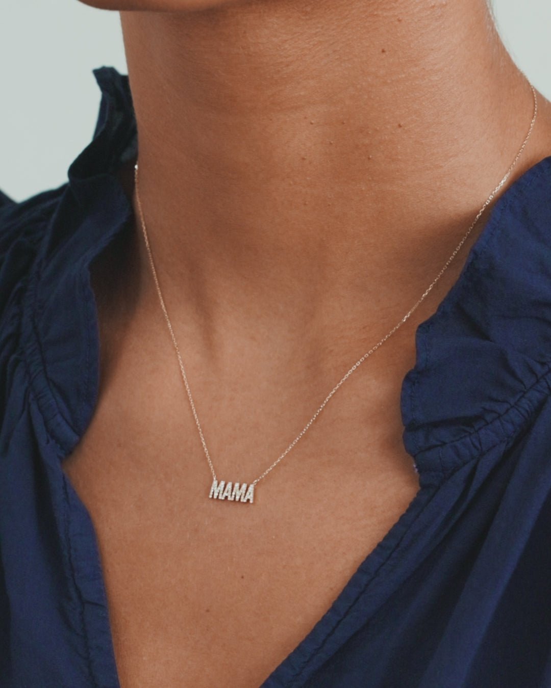 Diamond Pavé Mama Necklace