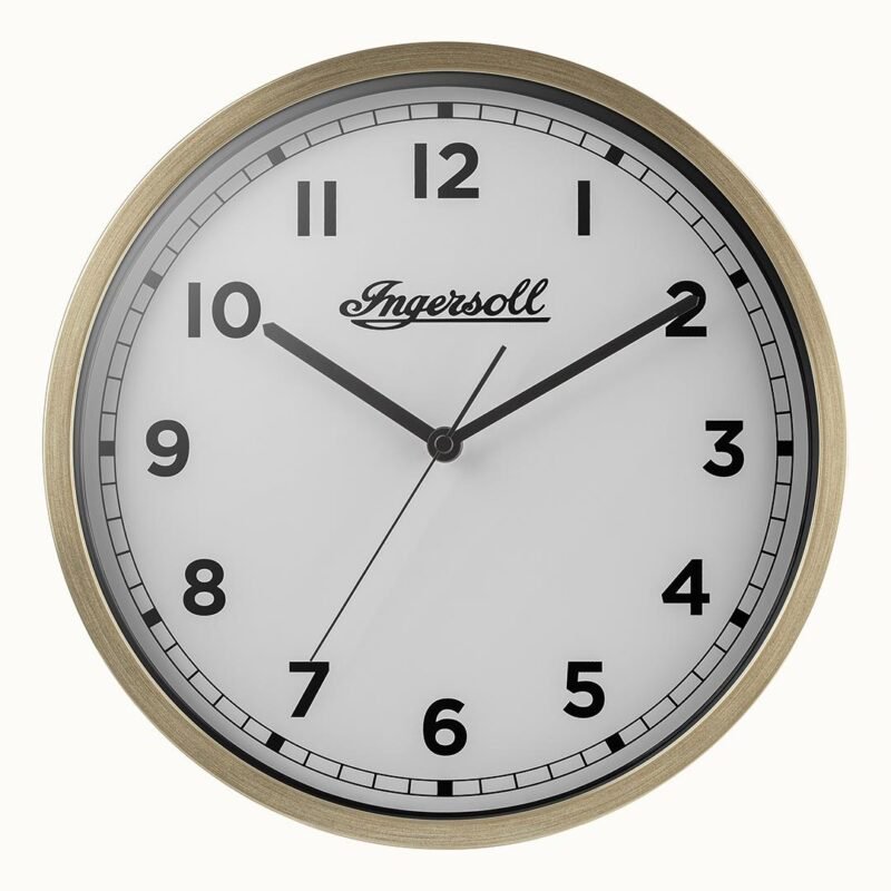 IC001GW INGERSOLL QUARTZ 30CM WALL CLOCK - GOLD/WHITE