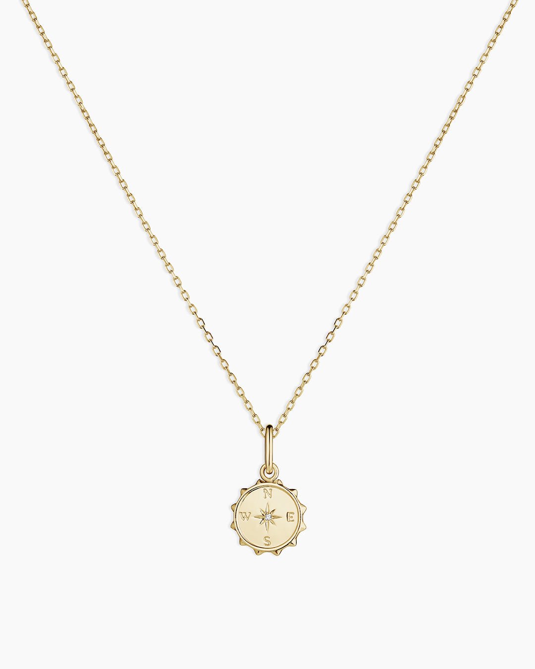 Diamond Compass Charm Necklace