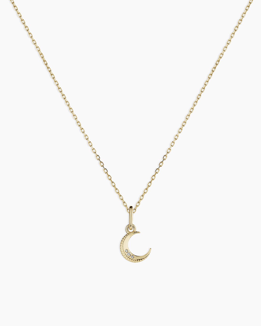 Diamond Crescent Charm Necklace