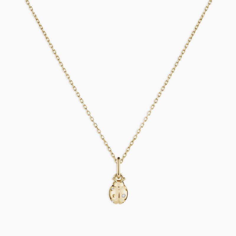 Diamond Ladybug Charm Necklace