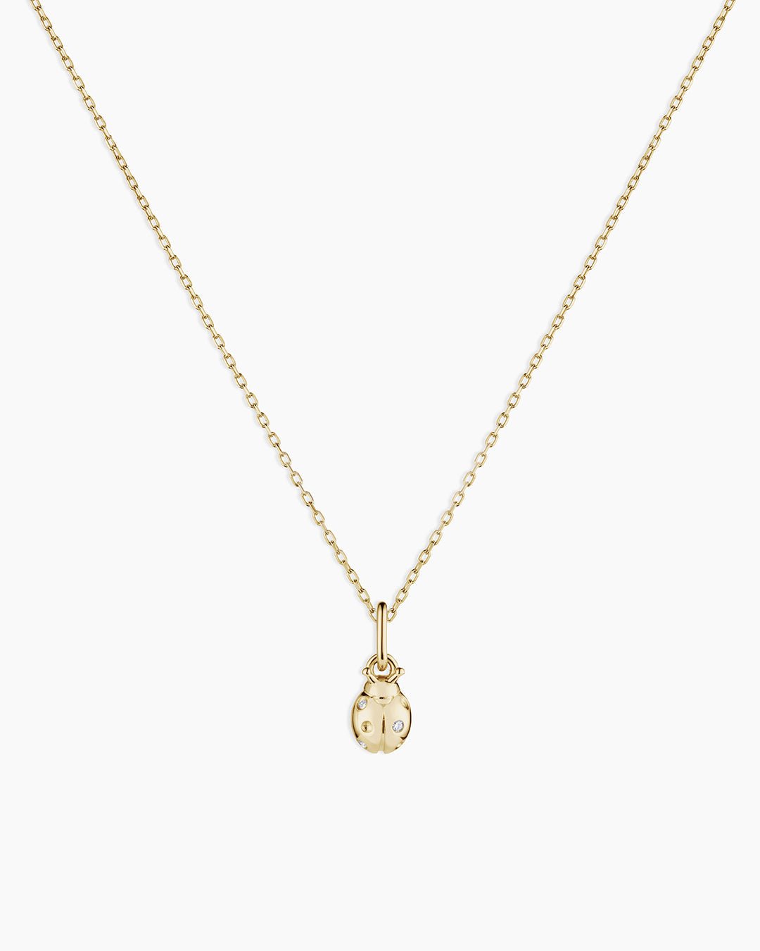 Diamond Ladybug Charm Necklace