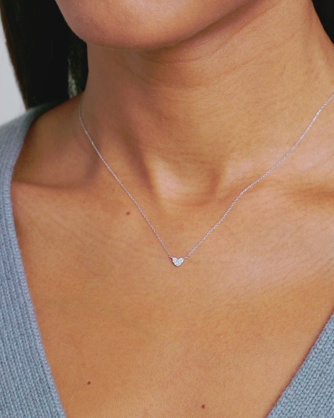 Diamond Pavé Mini Heart Necklace