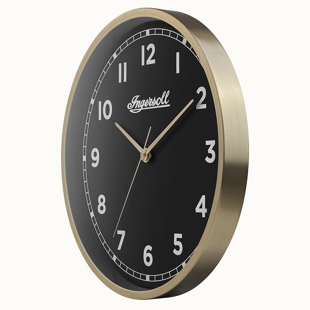 IC002GB INGERSOLL QUARTZ 45CM WALL CLOCK - GOLD/WHITE