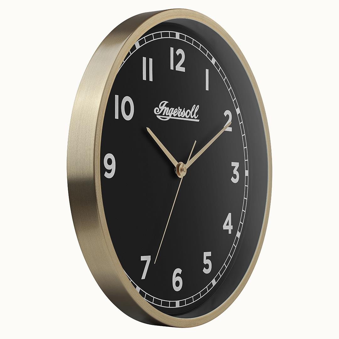 IC002GB INGERSOLL QUARTZ 45CM WALL CLOCK - GOLD/WHITE