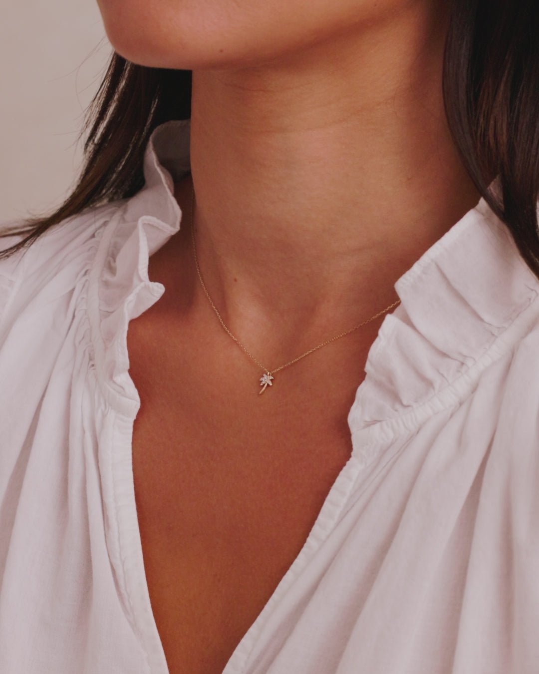 Diamond Palm Necklace
